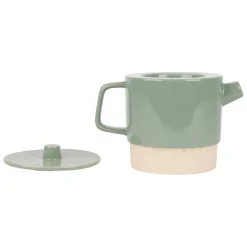Fabrique de Styles Théières Et Cafetières>Théière avec filtre en grès 90cl - cannelé Sauge
