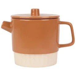 Fabrique de Styles Théières Et Cafetières>Théière avec filtre en grès 90cl - cannelé Terracotta