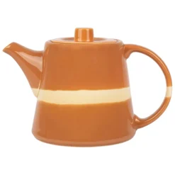 Fabrique de Styles Théières Et Cafetières>Théière avec filtre 1.1l en porcelaine - sweet leaves Terracotta