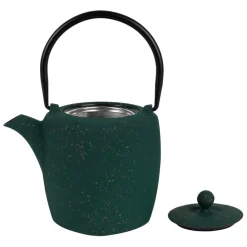 Fabrique de Styles Théières Et Cafetières>Théière en fonte émaillée noir avec filtre inox 90cl - Arty Emeraude, Doré