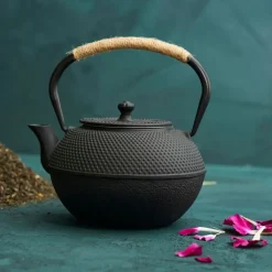 Fabrique de Styles Théières Et Cafetières>Théière en fonte avec filtre 1.2l - Picots Noir