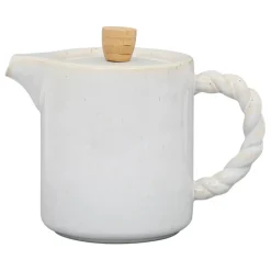 Fabrique de Styles Théières Et Cafetières>Théière en grès et filtre en inox 1l - Organic Blanc