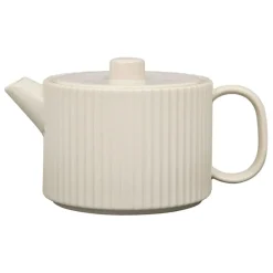 Fabrique de Styles Théières Et Cafetières>Théière en grès écru et filtre en inox 1l - Sweet Leaves Ecru