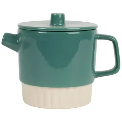 Fabrique de Styles Théières Et Cafetières>Théière en grès et inox émeraude 90cl - Cannelé Emeraude