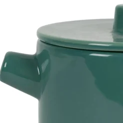 Fabrique de Styles Théières Et Cafetières>Théière en grès et inox émeraude 90cl - Cannelé Emeraude
