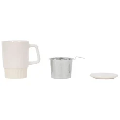 Fabrique de Styles Tasses Et Mugs>Tisaniere avec filtre en grès 40cl - Cannele Ecru