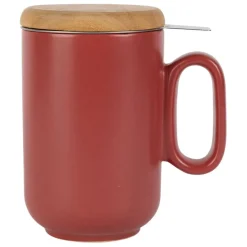 Fabrique de Styles Tasses Et Mugs>Tisaniere en grès avec filtre - baltika Rouge