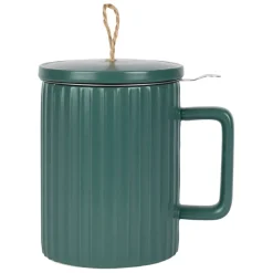 Fabrique de Styles Tasses Et Mugs>Tisaniere en grès émeraude et filtre inox 47.5cl - Sweet Leav Emeraude