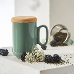 Fabrique de Styles Tasses Et Mugs>Tisanière avec filtre en grès 45cl - Baltika Sauge