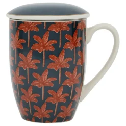 Fabrique de Styles Tasses Et Mugs>Tisanière en céramique feuille avec filtre 37.5cl - Tropic Étoile Terracotta