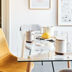 Fabrique de Styles Tasses Et Mugs>Tisanière en grès avec filtre - nordika Blanc