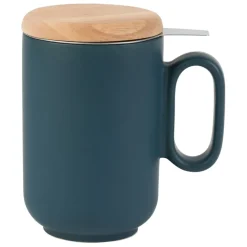 Fabrique de Styles Tasses Et Mugs>Tisanière en grès avec filtre mat - baltika Bleu