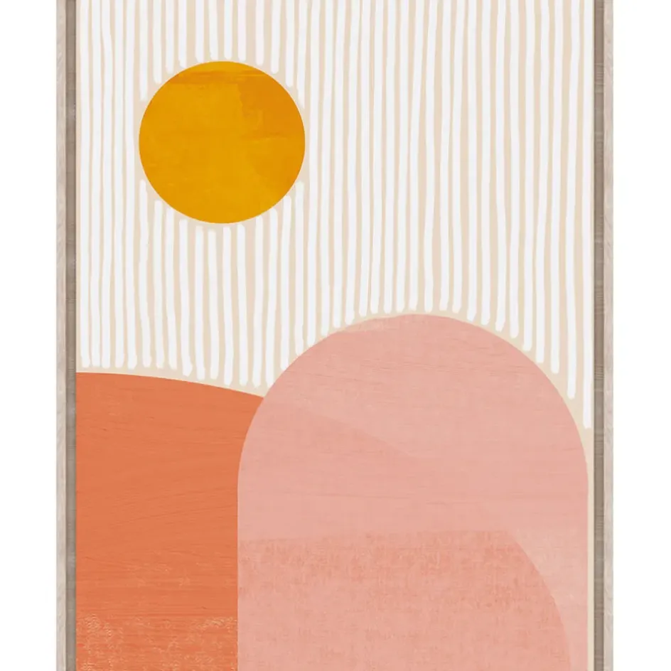 Fabrique de Styles Tableaux Et Toiles>Toile encadree montagnes 60x80cm rose Naturel