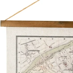 Fabrique de Styles Tableaux Et Toiles>Toile plan de Paris en tissu et sapin 125x86cm Rose