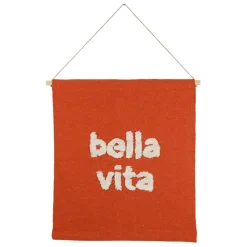 Fabrique de Styles Tableaux Et Toiles>Toile "bella vita" en coton et bois 60x70cm - Palma Corail