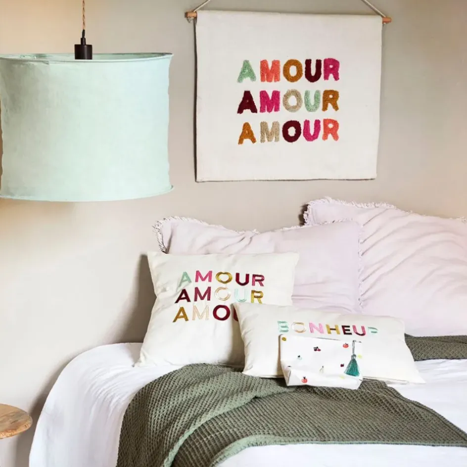 Fabrique de Styles Tableaux Et Toiles>Toile tuftée en coton 60x50cm - Amour Multicolore