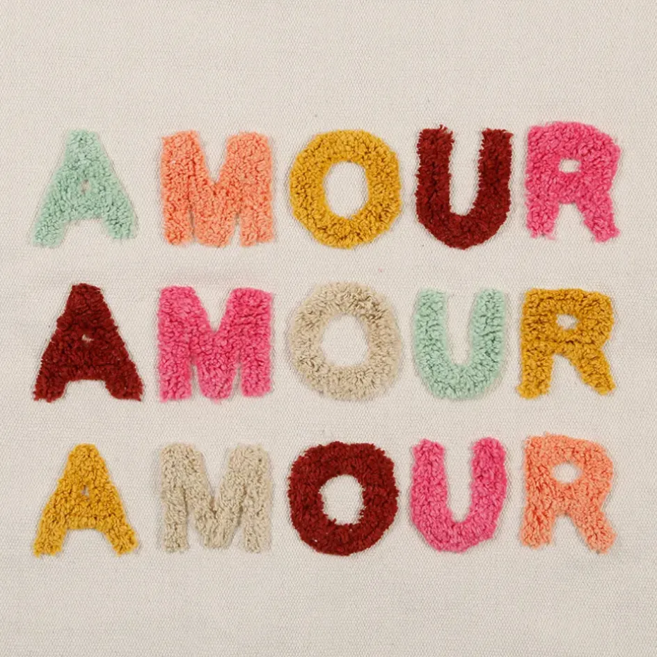 Fabrique de Styles Tableaux Et Toiles>Toile tuftée en coton 60x50cm - Amour Multicolore