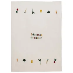 Fabrique de Styles Torchons, Tabliers Et Maniques>Torchon saison en coton écru 70x50cm - P'tit Legumes Ecru, Multicolore