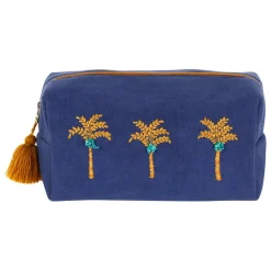 Fabrique de Styles Pochettes Et Housses>Trousse de toilette en coton et polyester palmier - Mocoa Indigo