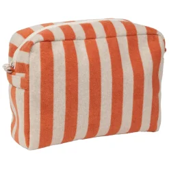 Fabrique de Styles Pochettes Et Housses>Trousse de toilette en coton rayée et blanc - Palma Corail