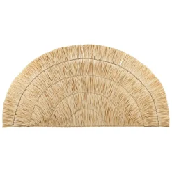 Fabrique de Styles Déco À Suspendre Et Adhésive>Tête de lit demi-cercle en feuille de palmier 160x80cm - flora gipsy Naturel