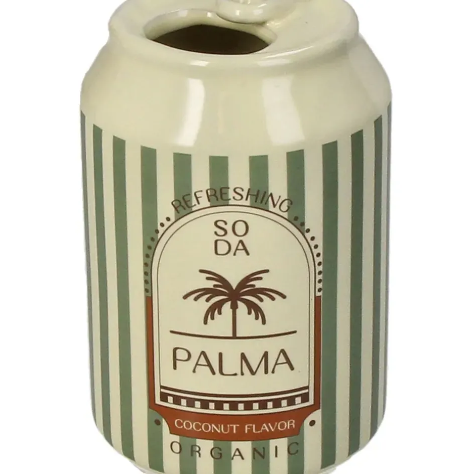 Fabrique de Styles Vases Et Soliflores>Vase canette de soda en faïence vert h11cm Multicolore