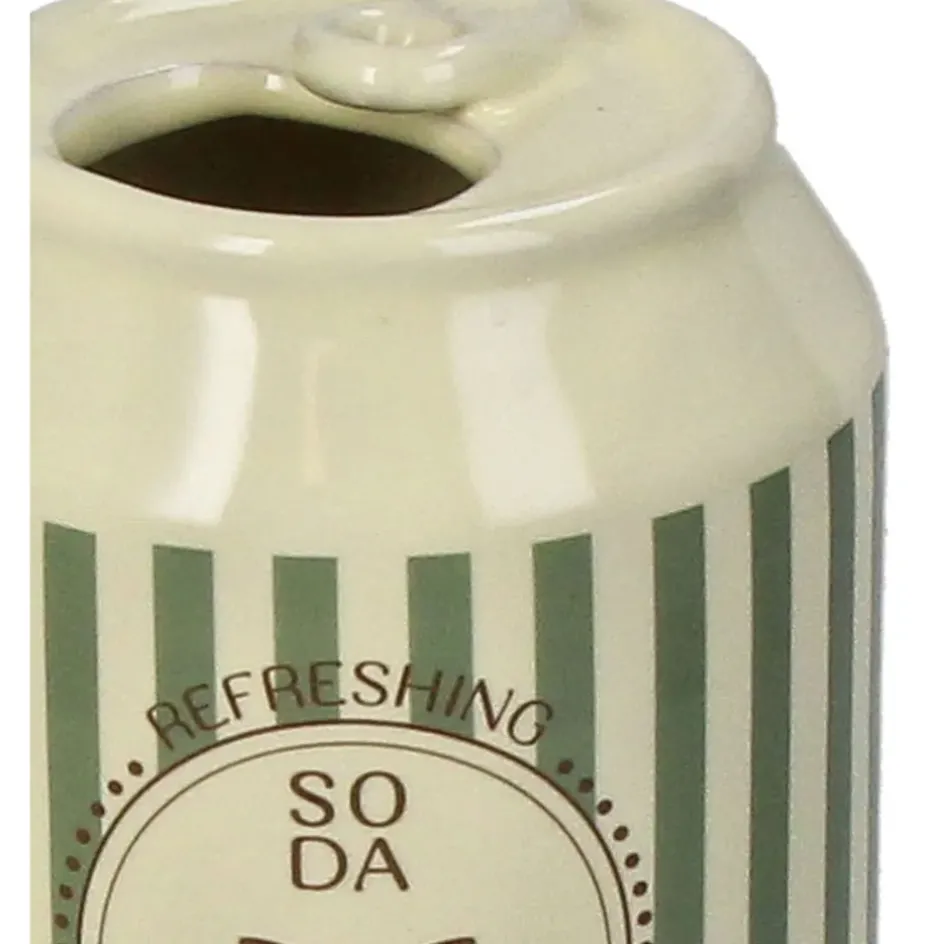 Fabrique de Styles Vases Et Soliflores>Vase canette de soda en faïence vert h11cm Multicolore