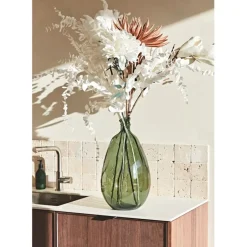 Fabrique de Styles Vases Et Soliflores>Vase colibri d26xh47cm verre recyclé Sauge