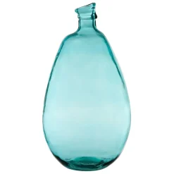 Fabrique de Styles Vases Et Soliflores>Vase colibri d26xh47cm verre recyclé Turquoise