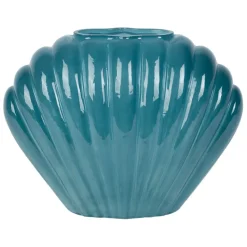 Fabrique de Styles Vases Et Soliflores>Vase coquillage en verre h22cm - Leucie Bleu