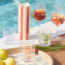 Fabrique de Styles Vases Et Soliflores>Vase cylindre en grès rayé et blanc h23cm - Artist Corail