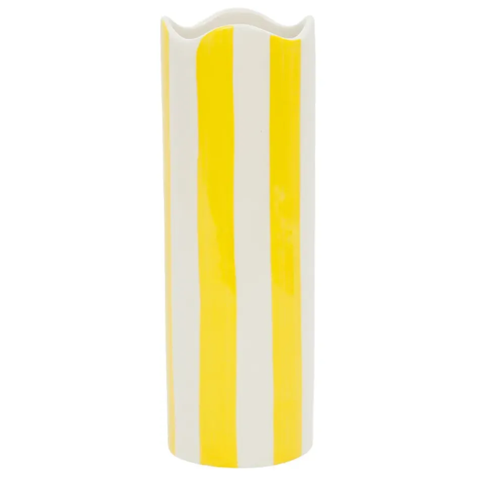 Fabrique de Styles Vases Et Soliflores>Vase cylindrique en grès écru h23.5cm - Patchuca Ecru