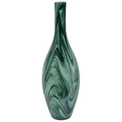 Fabrique de Styles Vases Et Soliflores>Vase dame-jeanne en verre vert et blanc h50cm - Silicio Vert, Blanc