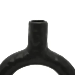 Fabrique de Styles Vases Et Soliflores>Vase en dolomite h20cm - arty folk Noir