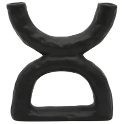 Fabrique de Styles Vases Et Soliflores>Vase en dolomite h20cm -arty folk Noir