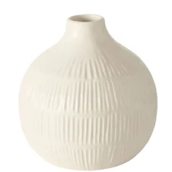 Fabrique de Styles Vases Et Soliflores>Vase en grès h12cm - Kaylee Blanc