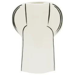 Fabrique de Styles Vases Et Soliflores>Vase en grès écru et noir h28cm - Lumi Ecru, Noir