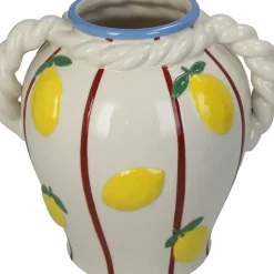 Fabrique de Styles Vases Et Soliflores>Vase en grès citron 20x16x19cm Jaune