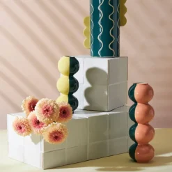 Fabrique de Styles Vases Et Soliflores>Vase en grès h22.5cm - Lumi Jaune