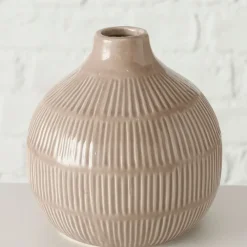 Fabrique de Styles Vases Et Soliflores>Vase en grès h12cm - Kaylee Marron