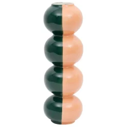 Fabrique de Styles Vases Et Soliflores>Vase en grès émeraude et corail h29cm - Lumi Emeraude, Corail