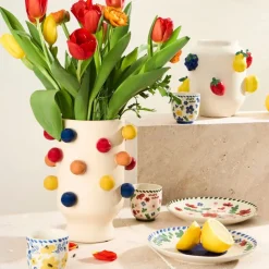 Fabrique de Styles Vases Et Soliflores>Vase en porcelaine h24cm - Visage Arty Multicolore