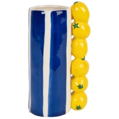Fabrique de Styles Vases Et Soliflores>Vase en porcelaine et jaune citron h19cm - Mocoa Indigo