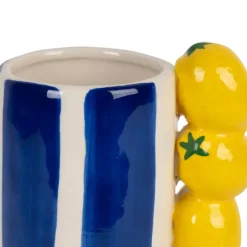 Fabrique de Styles Vases Et Soliflores>Vase en porcelaine et jaune citron h19cm - Mocoa Indigo