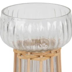 Fabrique de Styles Vases Et Soliflores>Vase en verre et bambou h15cm - Vanier Naturel