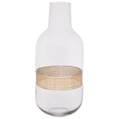 Fabrique de Styles Vases Et Soliflores>Vase en verre et rotin h35cm - Fantine Naturel