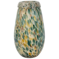 Fabrique de Styles Vases Et Soliflores>Vase en verre émeraude et doré h31cm - Menorca Emeraude, Doré