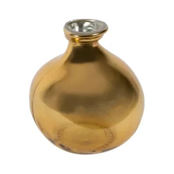 Fabrique de Styles Vases Et Soliflores>Vase en verre recyclé sablé d16cm - Gali Doré