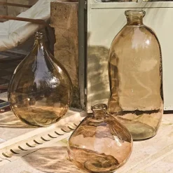 Fabrique de Styles Vases Et Soliflores>Vase en verre recyclé sablé d34xh73cm - Simplicity Sable