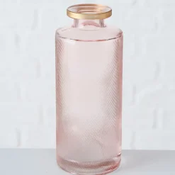 Fabrique de Styles Vases Et Soliflores>Vase en verre et or h13cm - Adore Rose